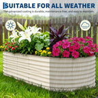 Garvee 2 Pack 8x4x2ft Galvanized Raised Garden Bed, Oval Metal Planter Box