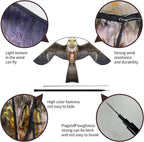 Bird Hawk Flying Kite with Pole Crops Farm Protector Bird Scarer Flying Kite with 4m Pole-Style B