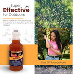 Natural Mosquito Control Spray Concentrate, Repels Mosquitoes, Ticks, Fleas, Flies, Gnats, and Chiggers Away. Makes up to 32 Gallons! (32 oz Concentrate)