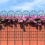 6 Pack Metal Garden Trellis 86.7" Tall Outdoor Climbing Plant Support for Roses, Flowers, Rustproof Durable Black Galvanized Tube, Lawn Garden Fence Decor Screen, 86.7" H
