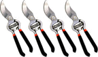 Garden Guru Classic Bypass Pruning Shears Clippers – Heavy Duty Forged Steel Garden Pruners – Safety Lock – Non Slip Comfort Grips – Cuts up to 1” – Professional Bypass Pruners for Gardening (4 Pack)