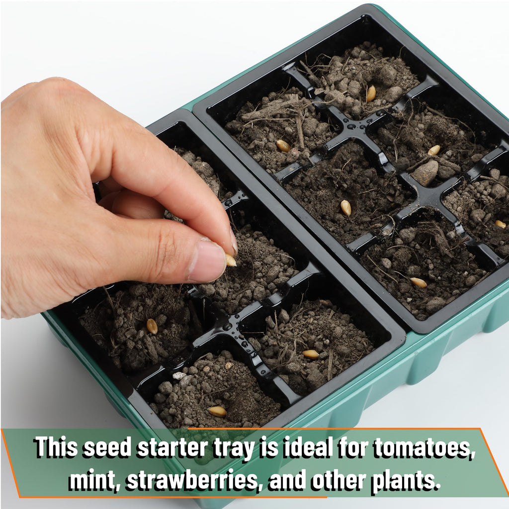 Mr. Pen- Seed Starter Tray Kits, 6.6"x4.6", 10 Set, Total 120 Cells