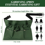 Gardening Apron, Garden Aprons with Pockets & Drawstring Bag, Waterproof 600D Fruit Storage Harvest Picking Apron Pouch for Women & Men