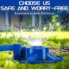 Domensi 4 Pack Cast Iron Lawn Sprinklers for Yard Heavy Duty Metal Garden Water Sprinkler American Threaded Joints for Lawn Garden Yard Irrigation System, Blue