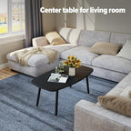 WOHOMO Folding Coffee Table 39.3'' Black Coffee Tables for Living Room Portable Simple Modern Rectangular Center Table for Small Spaces,No Assembly, Black