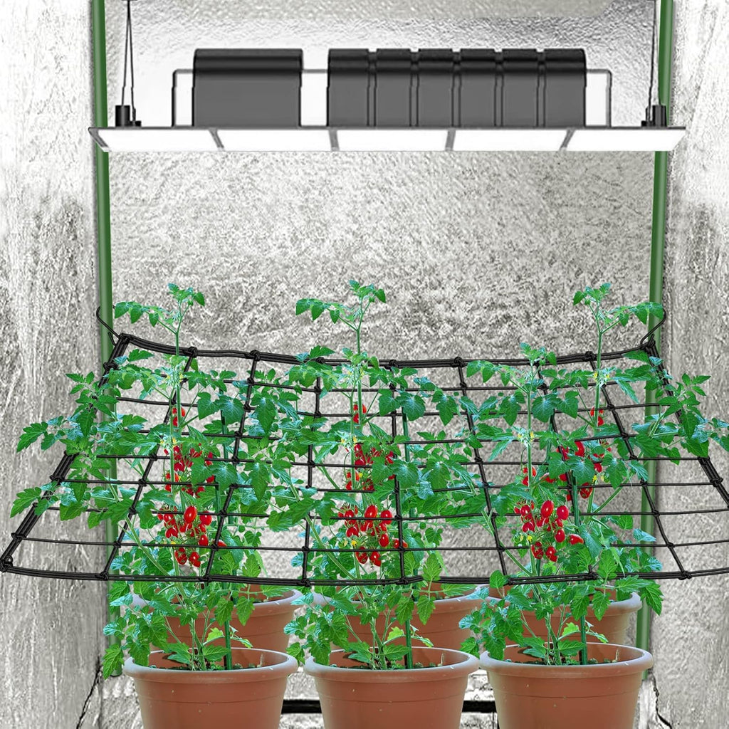 Scrog Net 2x2 Trellis Net for Grow Tent, Elastic Heavy Duty Trellis Netting with Hooks for Indoor Plant Growing Tents, Hydroponics, Trellis for Climbing Plants Outdoor
