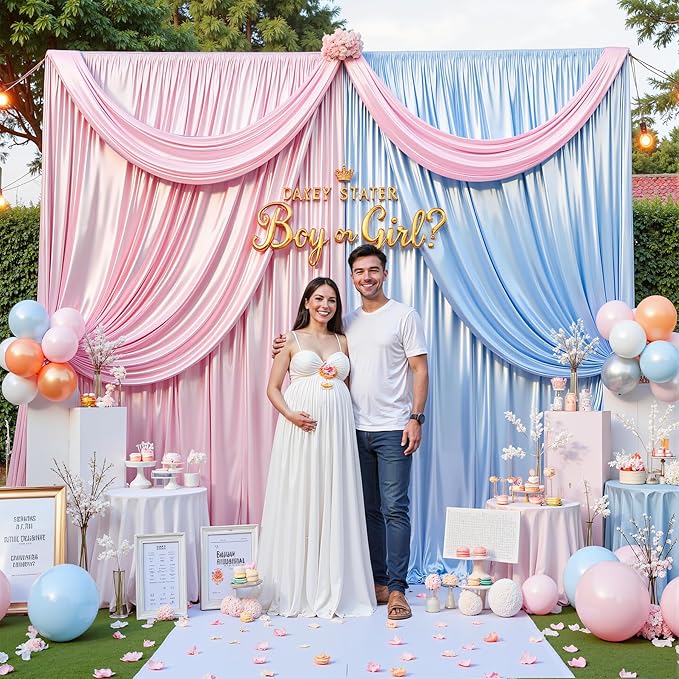 10x10 ft Pink Glitter Backdrop Curtain or Parties, Wrinkle Free Glitter Photo Backdrop Drapes 2 Panels 5x10FT Shimmer Back Drop Cloth for Baby Shower Wedding Birthday Photography Background Decor