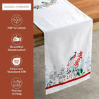 Maison d' Hermine Table Runner 100% Cotton Double Layer Table Runners 72 inches Long for Thanksgiving Christmas Decorations Home Kitchen Dining Party Wedding (Morzine, 14.5" x 72")