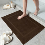 DAN RIVER Classic Bath Mat - Brown, 100% Ring Spun Cotton, Pack of 2, 21x34 inches, 800 GSM, Non-Slip, Absorbent, Quick Drying, Machine Washable Bathroom Floor Mats for Shower, Kitchen & Bath