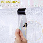 Sparkly Backdrop White Photo Backdground Curtain 3 Pack 2x8ft Sequin Fabric for Birthday Wedding Baby Shower Christmas Party Decorations