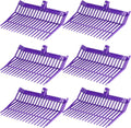 Lasnten 6 Pcs Manure Fork Head Bulk 18 Tines Pitch Fork Replacement Head with Screws and Nuts Durable Stable ABS Plastic Pitchfork for Horse Stall Picking up Manure(Purple)