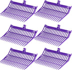 Lasnten 6 Pcs Manure Fork Head Bulk 18 Tines Pitch Fork Replacement Head with Screws and Nuts Durable Stable ABS Plastic Pitchfork for Horse Stall Picking up Manure(Purple)