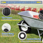 4.10/3.50-6 Flat Free Tire and Wheel, with 3"-3.5''-4.0''-4.5'' Centered Hub, and 3/4" & 5/8" Bearings, Replacement for Wheelbarrow, Hand Truck/All Purpose Utility Tire on Wheel, (2 Pack)