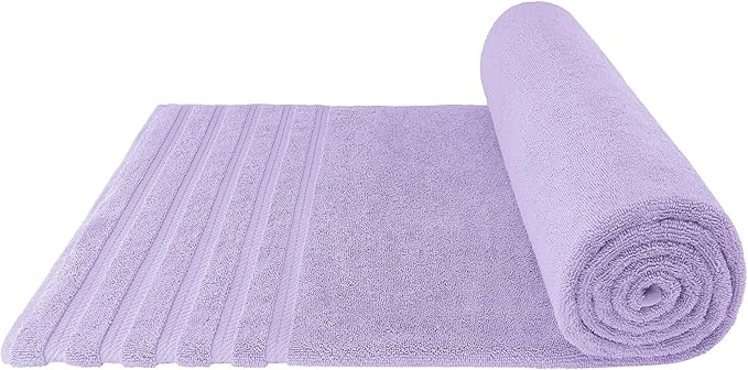American Soft Linen 35x70 Jumbo Large Bath Towels, 600 GSM 100% Cotton Turkish Bath Sheet, Oversized Luxury Bath Towels for Bathroom Beach and Pool, Lilac