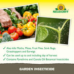 Neudorff Garden Insecticide Spray for Roses and Flowers, Kills Fruit Flies, Fungus Gnats, and 100+ Listed Insects on Contact for Organic Gardening, Contact Insecticide, Ovicide Spray (32 oz)