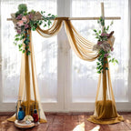 MDS Halloween Chiffon Draping Fabric - 2 Panel, 30" Wide x 50ft Long - Sheer Spooky Arbor & Canopy Drapery for Haunted House Backdrops, Party Ceilings, DIY Costumes & Themed Events - Mocha