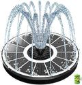 SZMP Solar Bird Bath Fountains Spraying Water in The Shadow, Solar Water Fountain Pump Outdoor Garden 3.5W White Glass Panel with 2000mAh Battery Replaceable Nozzles