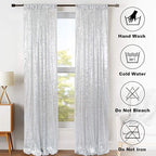 ShinyBeauty Sparkle Backdrop Curtain Silver 2 Panels Set Sequin Photo Backdrop 2FTx8FT Sequin Backdrop Curtain Pack of 2-1220S
