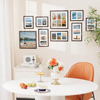 Vittanly 8x14 Picture Frames Collage, Displays 3Pcs 4x6 Pictures with Mat, Collage Picture Frame for Horizontal or Vertical Display, Brown, 1 Pack
