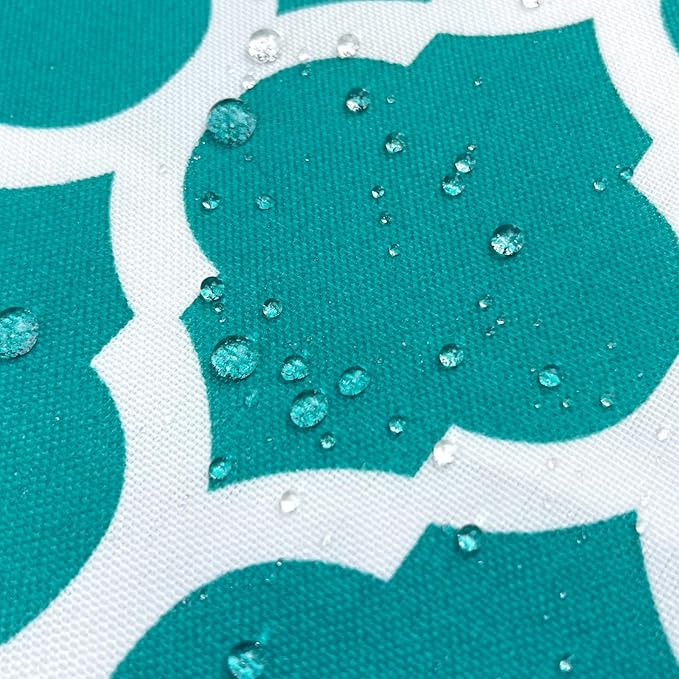 SleepMan Outdoor 17"x16" Chair Cushions with Ties Set of 4, Water Resistant All Weather U-Shape Seat Pads for Patio Garden Furniture Indoor Fade Resistant Patio Cushions (Aqua Plaid)