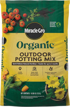 Miracle-Gro Organic Outdoor Potting Mix, for Outdoor Container Plants, Contains Quick-Release Natural Fertilizer, OMRI Listed, 16 qt.