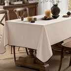 MIULEE Natural-Black Linen Tablecloth 60x84 Inch Rectangle Table Cloth Waterproof,Stain Resistant & Wrinkle Resistant for Dining Party Wedding