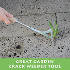 Crack Weeder, 13.4" Stainless Steel Crevice Weeding Tool with Wood Handle, L-Shaped Side-Walk Weed Puller Spatula, for Garden Lawn Yard Patio Terrace Paving Moss, Small Gardening Tool