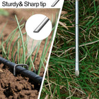 4 Inches Landscape Staples,Galvanized Garden Stakes Yard Stakes Garden Staples Prefect for Weed Barrier Fabric,11 Gauge Landscape pins for Tent,Balloons, Irrigation Tube. (4 Inch 100 Pack)