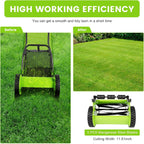 12 Inch 5-Blade Push Reel Lawn Mower, Cordless Manual Lawn Mower with Grass Catcher, Adjustable Cutting Height, Walk-Behind Lawn Mowers for Yard, Garden