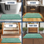 Muddy Mat Chenille Bathroom Rugs Quick Dry Microfiber Mats Non Slip Washable, Extra Thick, Soft and Highly Absorbent Bath Mats for Bathroom, Kitchen, and Shower Floor - Seafoam Green XL 59"X35"