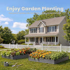 2Packs 6X3X1 FT Raised Garden Beds Outdoor, Planter Raised Beds for Gardening, Vegetables, Flowers, Large Metal Garden Box, Deep Plant Flower pots Outdoor(Dark Gray)