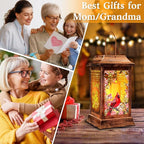 Cardinal Solar Lanterns Outdoor Waterproof, Metal & Glass Hanging Lights Garden Decor, Birthday Gifts for Women Mom Grandma Mothers Day, Decorative Lights for Outside Yard Patio Backyard Porch