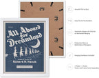 Poster Master All Aboard For Dreamland - Retro Children's Lullaby Print - Story Book Art - Bunny and Rabbit - Aesthetic Kid's Bedroom or Nursery Wall Decor, 16x20 White Framed