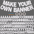 BEISHIDA 116 PCS Glitter Color White DIY Letter Banner Kit Make Your Own Banner，Including 111 Letters and Numbers 3 Rope and 3 Threading Device,Customized for Birthday Graduation Wedding Party Decor