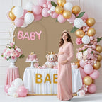 6.6FT Wedding Arch Covers Arch Backdrop Cover Arch Stand Covers Set Arch Cover Spandex Fabric Stretchy Backdrop for Wedding Birthday Party Decoration Baby Shower (Khaki)