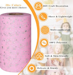 Glitter Tulle Rolls, 6' by 50 Yards (150FT) Sequin Tulle Netting Fabric for Tutu Skirts Sewing Birthday Wedding Party Decoration (Pink)