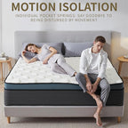 Twin Mattress, 10 Inch Twin Size Mattress in a Box, Hybrid Gel Memory Foam Individual Pocket Springs Matress, Breathable and Fiberglass, Medium Firm Feel, Strong Edge Support, Compact Box Delivery