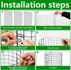 Adnee 8 Pack Wire Plant Protector with Cover-12" x 11" Detachable Plant Protector Metal Plant Cages-Garden Plant Cages for Flower Vegetable to Keep Animals Out