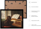 Poster Master Vintage Portrait of an Extraordinary Musical Dog Print - Retro Puppy Poster - Piano & Music Art - Animal Lover Wall Design - Living Room or Office Decor - 11x14 Black Framed