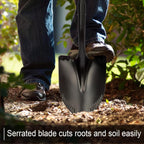 Shovel for Digging, Metal Shovel with Long Fiberglass Handle, Heavy Duty Shovel for Digging, 58 Inches