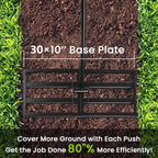 Lawn Leveling Rake with Teeth,Yard Ground Leveler 30”x10” Heavy Duty Leveler,Anti Flipping Smooth Edge,16-77" Adjustable, for Sand,top Soil Dressing,Yard Landscape,Ground Soil, Dirt,Grass