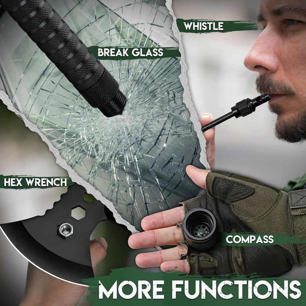 Freelander Tactical Axe 2 Pack, Sharp Tomahawk with Sheath, Portable Tomahawk with Clip and Bottle Opener, Durable Survival Hatchet for Emergency, Hiking and Camping (Multi-Functional Camping Axe)