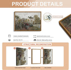 Floating Framed Vintage Monet Canvas Wall Art, Classical Rustic Farmhouse Landscape Wall Decor Paintings, Natural Floral Artwork Pictures Posters Prints for Living Room Bedroom 8x10 inch