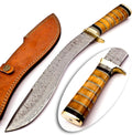Delta :Handmade Damascus steel 15" Kukri knife-Damascus Steel Knife-for Outdoor & indoor Survivals, Best for Hunting,Camping With Original Camel Bone Handle