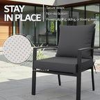 22x22 Inch Patio Chair Cushions Set of 2, Outdoor Furniture Cushions - Removable Cover, Water-Repellent, Fade-Resistant, Non-Slip Bottom & Straps, Replacement for Lawn, Porch & Deck Chair - Dark Grey