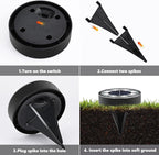 Joomer Solar Ground Lights, 4 Pack 8 LED Solar Lights Outdoor Waterproof IP68 Disc Light Landscape Lighting Garden Light for Patio Pathway Lawn Yard Driveway Walkway(White)
