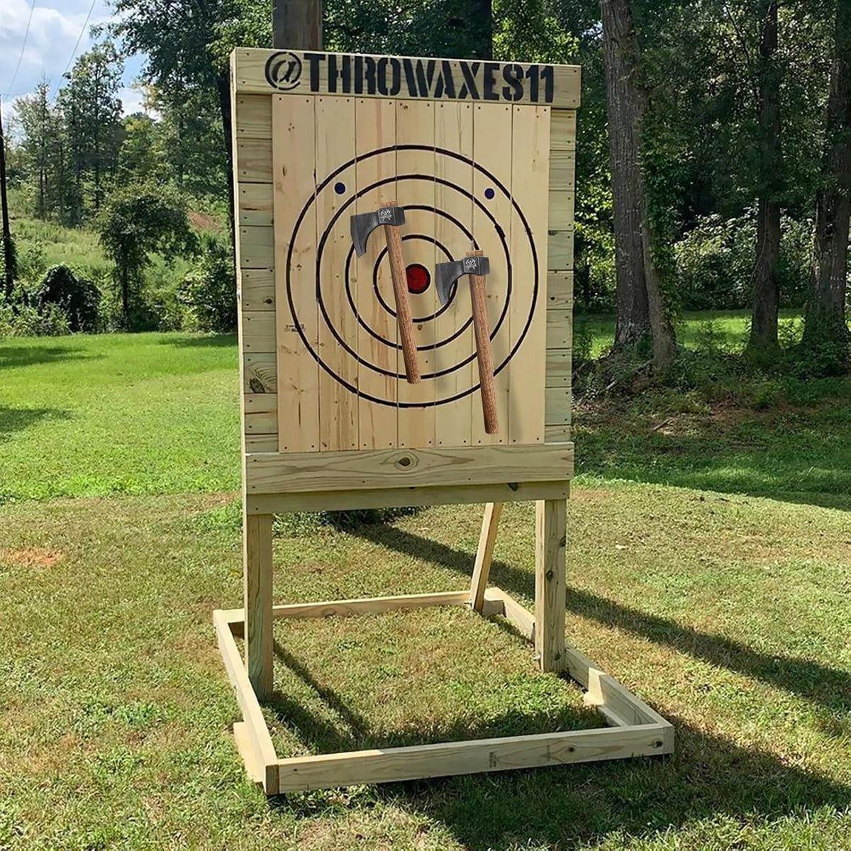 Throwing Axe Set, 16.5" Throwing Tomahawk with 1065 High Carbon Steel & Wooden Handle, Perfect for Axe Throwing Game for Backyard, Competition and Recreation