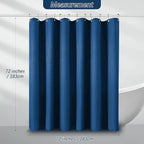 Classic Blue Shower Curtain 256GSM Heavy Duty Waffle Woven Bathroom Shower Curtains, Weighted Fabric Shower Curtains for Hotel Spa Luxury Polyester Bath Curtain with 12 Hooks, 72Wx72H