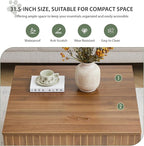 31.5" Square Coffee Table with Storage, Mid-Century Modern Center Table with Arched Cutouts and Carved Lines, 2-Tier Tea Table for Living Room, Cat-Friendly Base (Walnut)