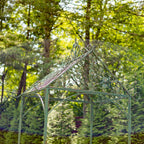 9.5ft T Iron Garden Arch with Embellished Trellis London 1820" (Antique Green)
